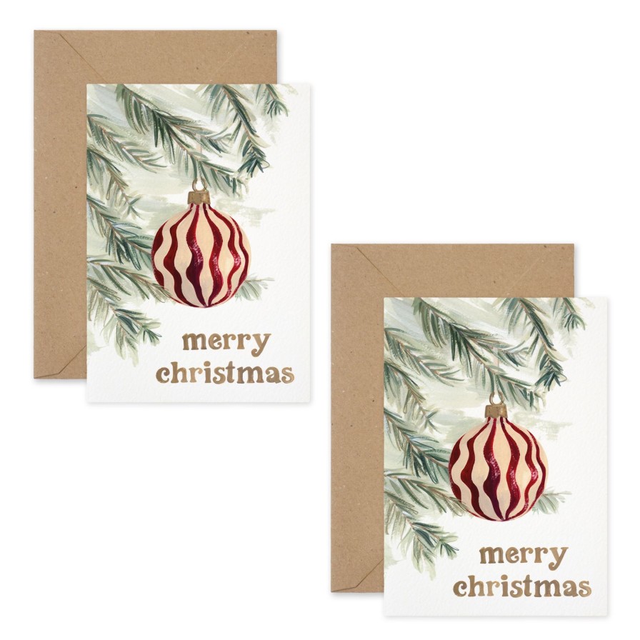 Greeting Cards Paper Parade | Stripe Bauble-Set Of 8 Cards